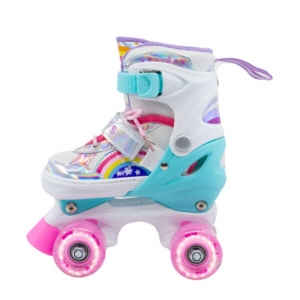 Combo infantil de Patines Ajustables +  Casco + Protecciones  con llantas de luz _9