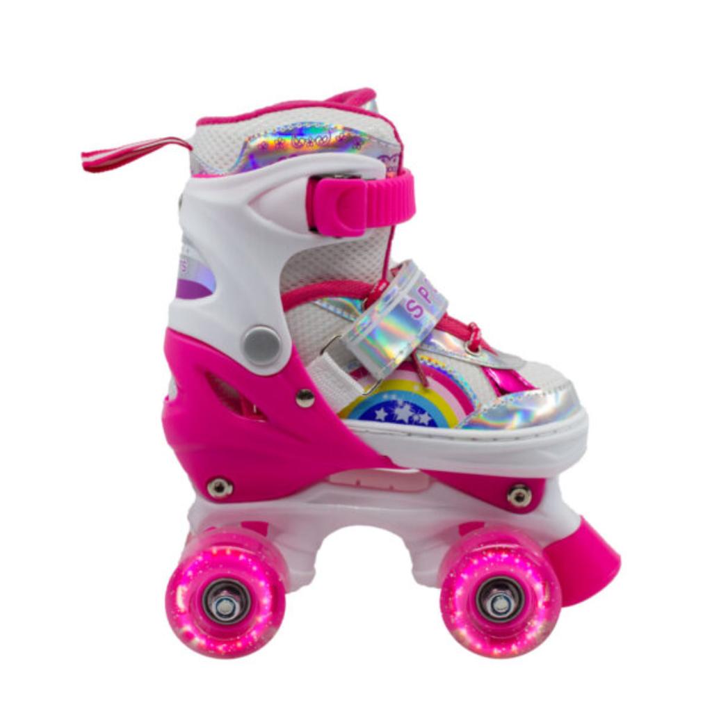 Combo infantil de Patines Ajustables +  Casco + Protecciones  con llantas de luz _5
