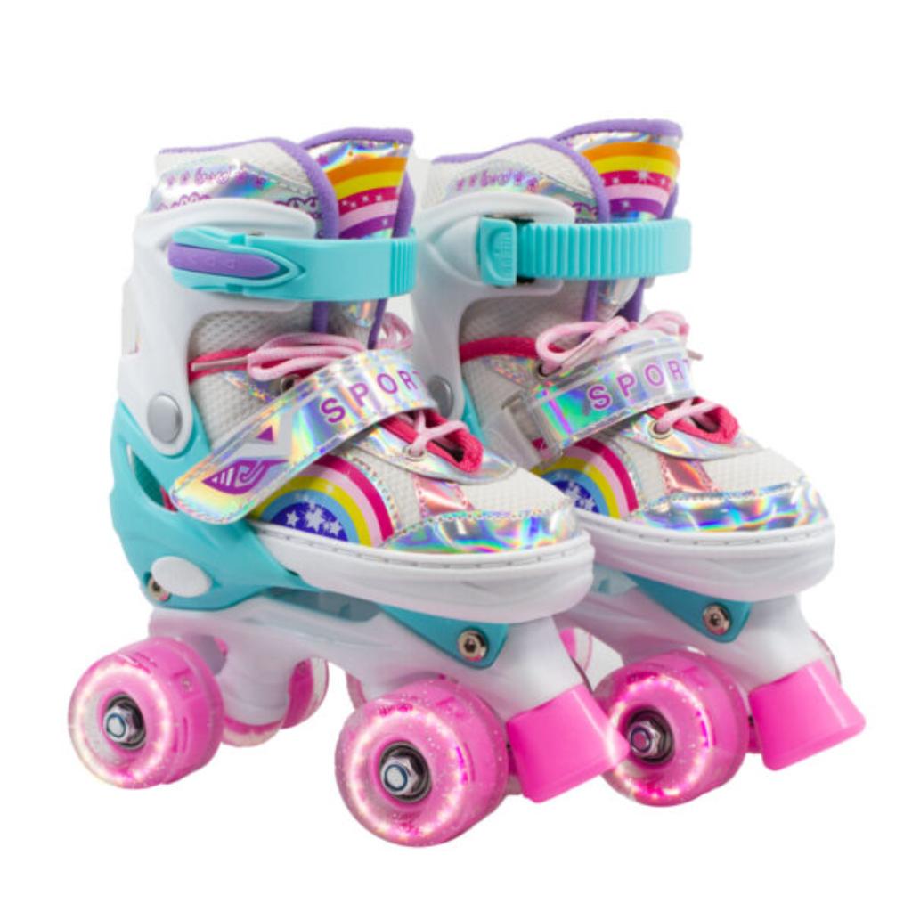 Combo infantil de Patines Ajustables +  Casco + Protecciones  con llantas de luz _7