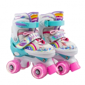Combo infantil de Patines Ajustables +  Casco + Protecciones  con llantas de luz _7