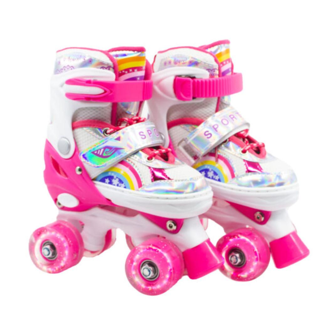 Combo infantil de Patines Ajustables +  Casco + Protecciones  con llantas de luz _4