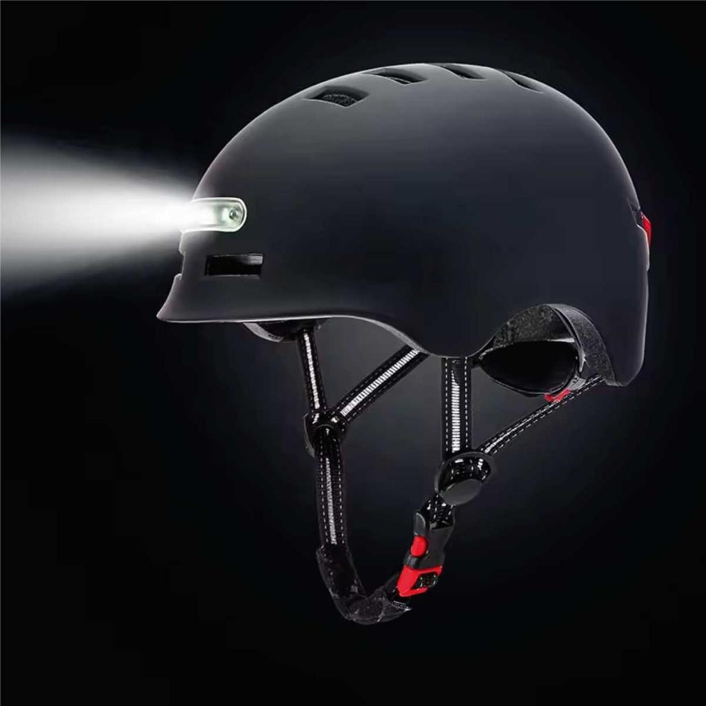 Protecciones Urbanas + Casco Urbano Ajustable Equipado Con Luz Led_14